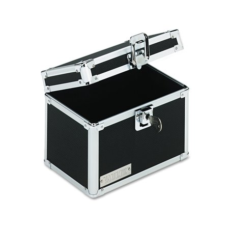 VAULTZ Locking Index Card File with Flip Top, Holds 450 4 x 6 Cards, 7 x 5 x 5, Black VZ01171